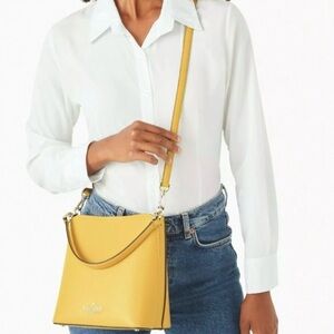 Kate Spade Yellow Pebbled Leather Crossbody Bag
